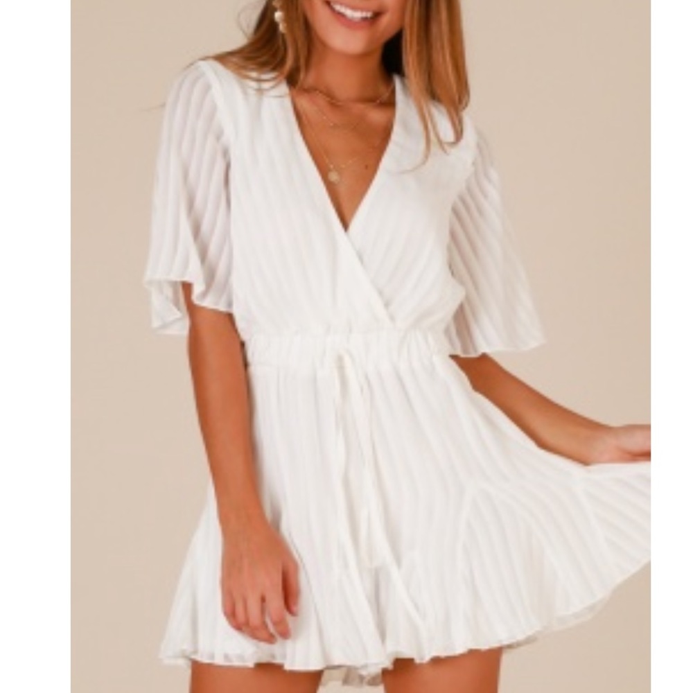Showpo Play On My Heart Playsuit In White